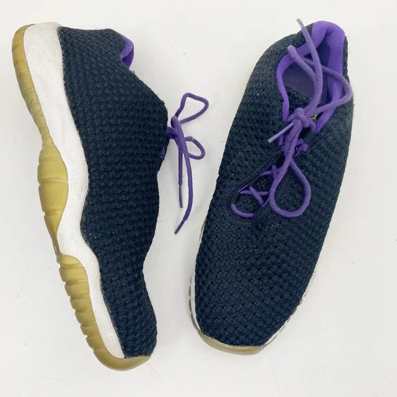 Nike Air Jordan Future Low Woven Black Purple 724814-032 Sneakers Kids Size 6Y