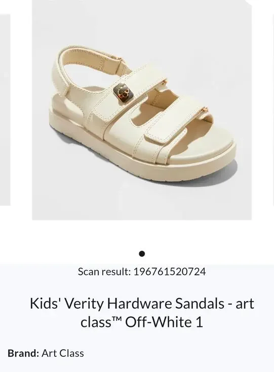 Art Class Kids’ Verity Hardware Sandals Off-White Size 1