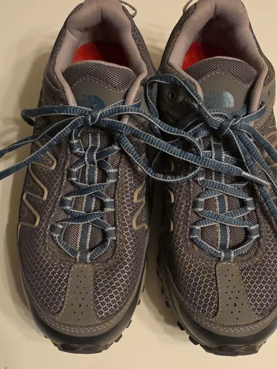 The North Face Men's Gray and Blue Trail Sneakers