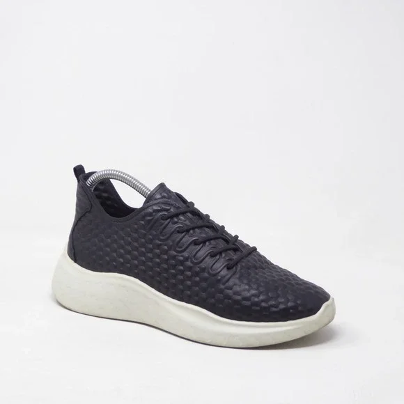 ECCO Therap Womens Shoes Sneaker Black Textured Leather Size 37 / 6 US