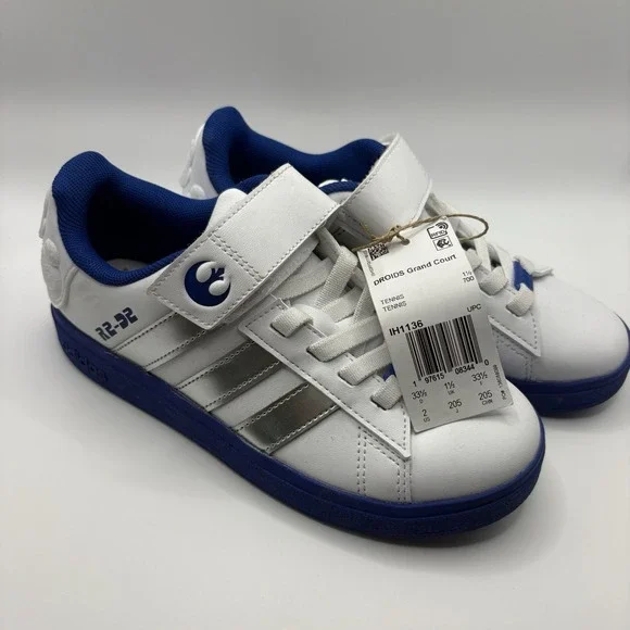 adidas DROIDS Grand Court 2.0 EL Star Wars R2-D2 Kids White/Blue Sneaker US 2
