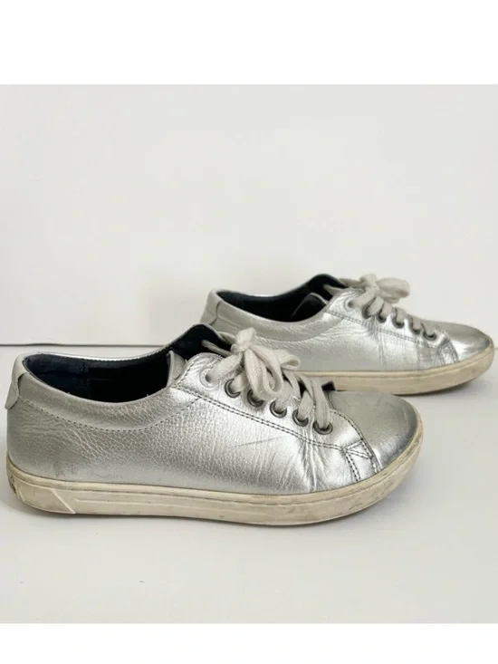 Birkenstock Metallic Silver Sneakers, sz 36