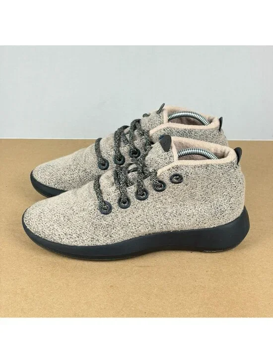 Allbirds Wool Runner Up Mizzle Casual Shoes Womens 7 Beige Black Merino Wool