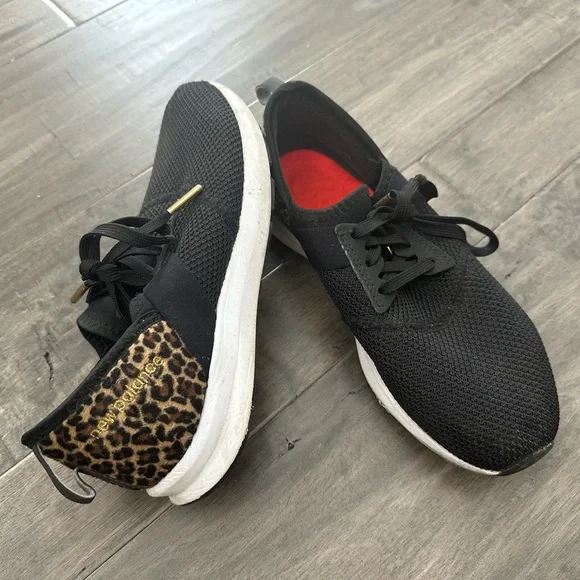 New Balance Black and Leopard Women's Sneakers