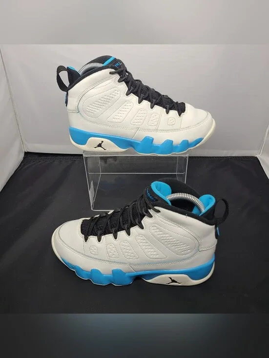 Air Jordan 9 Retro Gs Summit White Black Powder Blue (fv0143-101) kids size 5.5Y