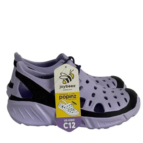 Joybees Kids Trekking Shoe Slip On EVA Water Sneaker Lilac Black Sz C12  NWT