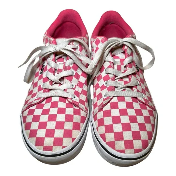 Vans Pink White Checkerboard Skate Sneakers Low‎ Top Women's Size 4