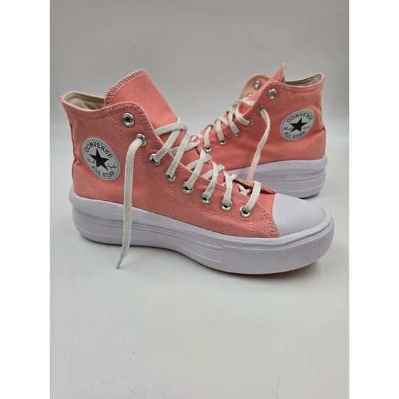 Converse Chuck Taylor All Star Move High Top Pink Platform Sneakers 570433C 8.5W