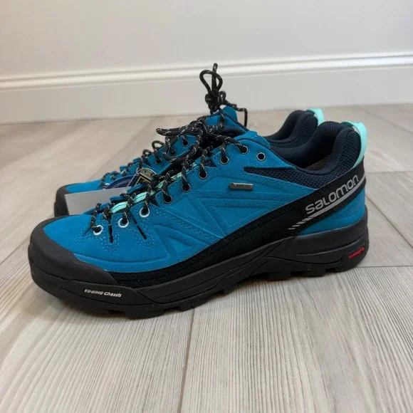 Salomon X Alp LTR GTX W Hiking Shoes Blue Gore-Tex 379271 Womens 8.5 NEW