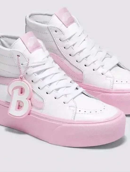 NIB VANS Barbie x Sk8-Hi Tapered Stackform 'White Pink Size 6Mens/7.5Womens