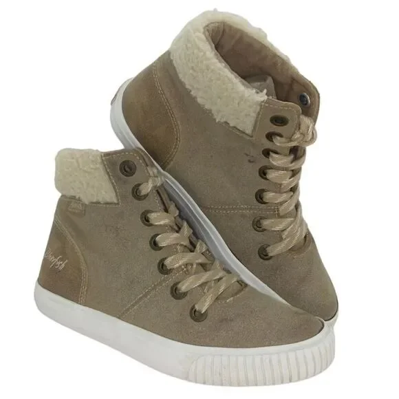 BLOWFISH Malibu Womens Tan Hi Top Designer Sneakers - Size: 4