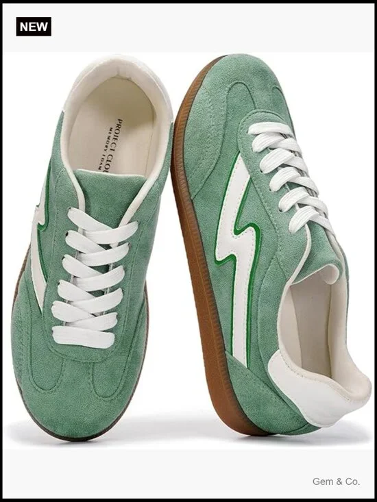 Lace-Up Fashion Sneakers with Memory Foam, Non-Slip, Breathable