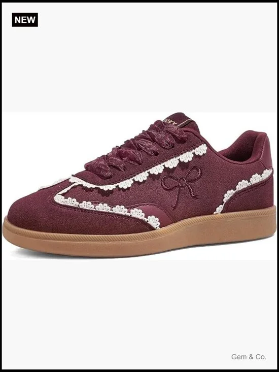Organza Lace-Up Fashion Sneakers with Bow Detail