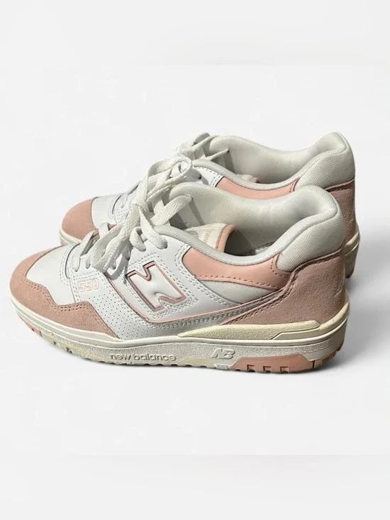 New Balance Women's White & Blush Pink 550 Sneakers