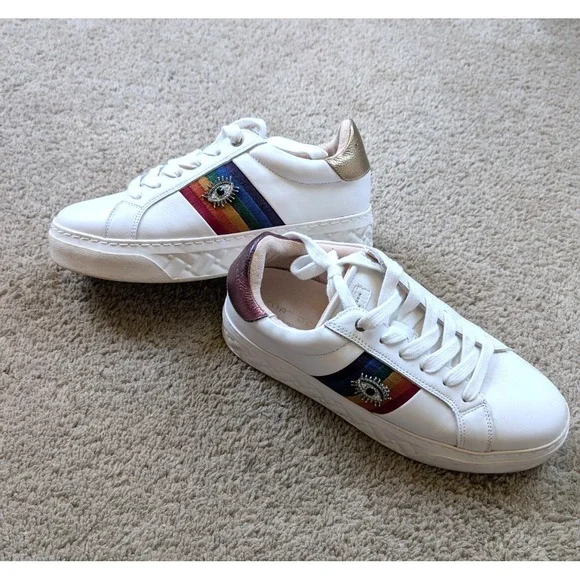 Kurt Geiger Womens Size 39 US 8-8.5 Shoes London Lane Eye Sneakers Eye Rainbow