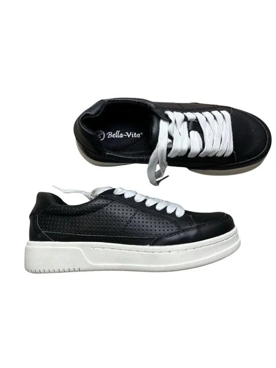 Bella Vita Novia Women's Black Leather Sneakers Size 5.5