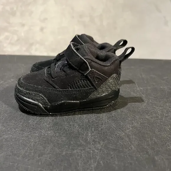 Jordan Spizike Low Shoes Toddler 4C Black Strap Mesh Suede FQ3952-001
