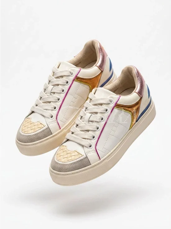 Kurt Geiger London Southbank metallic,suede & leather sneakers shoes sz 7.5 (38)