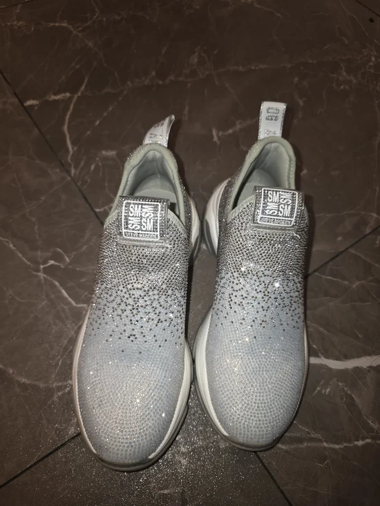 Steve Madden Silver Glitter Slip-On Sneakers