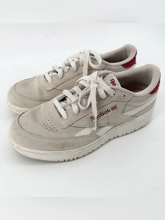 Reebok Club C Double Revenge Stucco Sedona Rose Suede Platform Shoes Womens 9.5