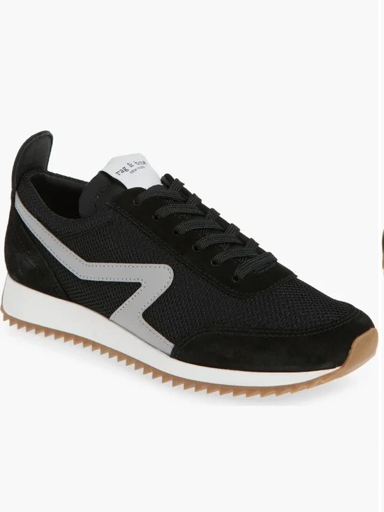 Rag and Bone Women’s OrthoLite Mesh Retro Runner Sneakers black Sz 9