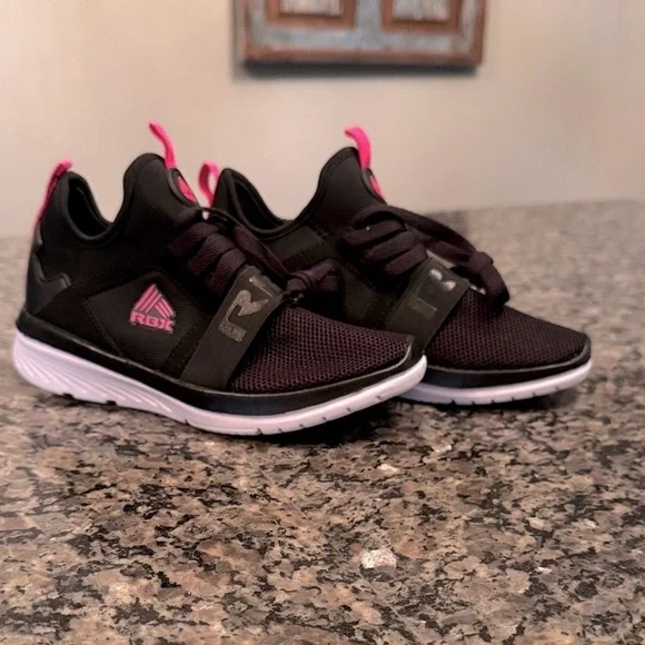 RBX Kids Black and Hot Pink Sneakers NWOT 1