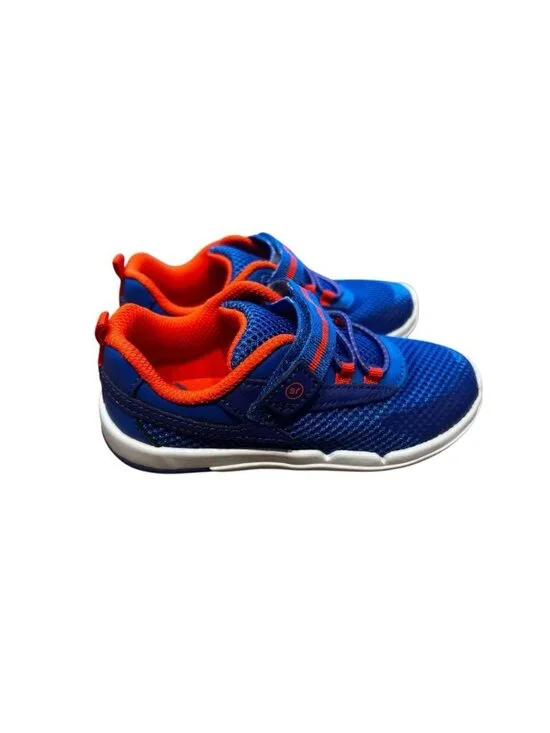 Stride Rite SRT Ian Toddler Sneakers Size 9 Blue Orange Hook Loop Excellent