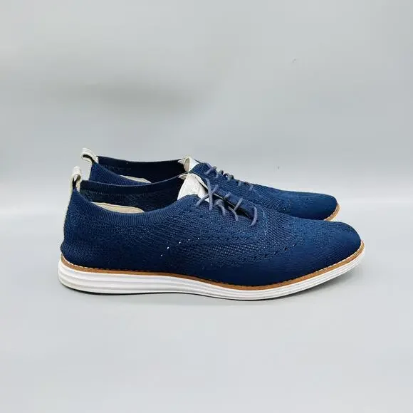Cole Haan Shoes Womens 11 Blue Knit Grand OS Wingtip Oxford Dress Sneakers