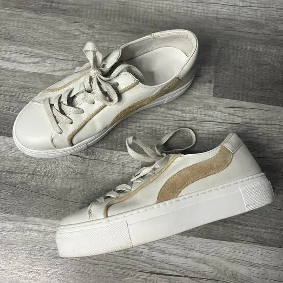 Able Nera Lace Up Sneaker Bone Camel Size 8 1/2