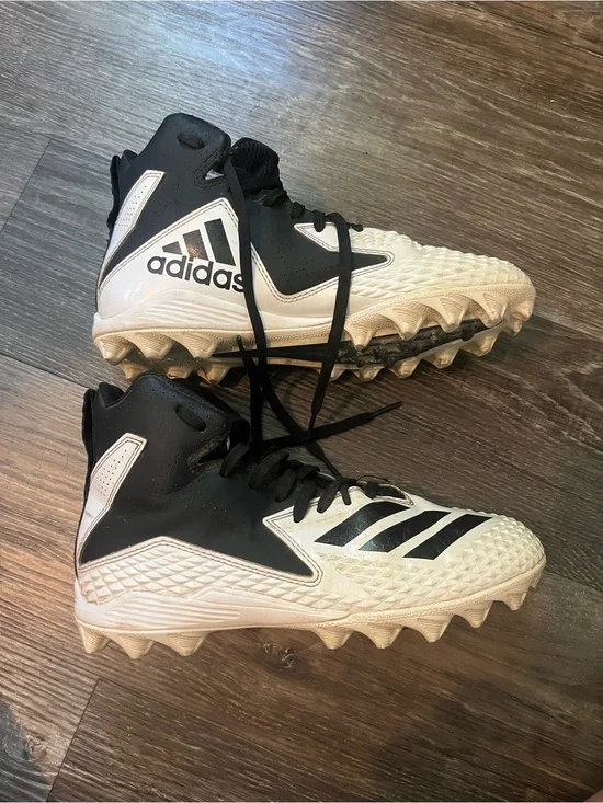 Kids ADIDAS Freak Football Cleats White/Black High Size 4