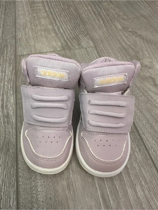 Adidas Toddler Girls Lavender and Gray/Silver High-Top Sneakers 5.5K