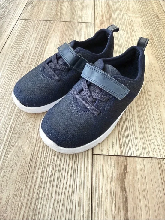 Clarks Kids Navy Athletic Sneakers with Hook-and-Loop Strap