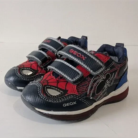 GEOX Sport Spiderman Light Up Strap Boys Sneaker 6.5