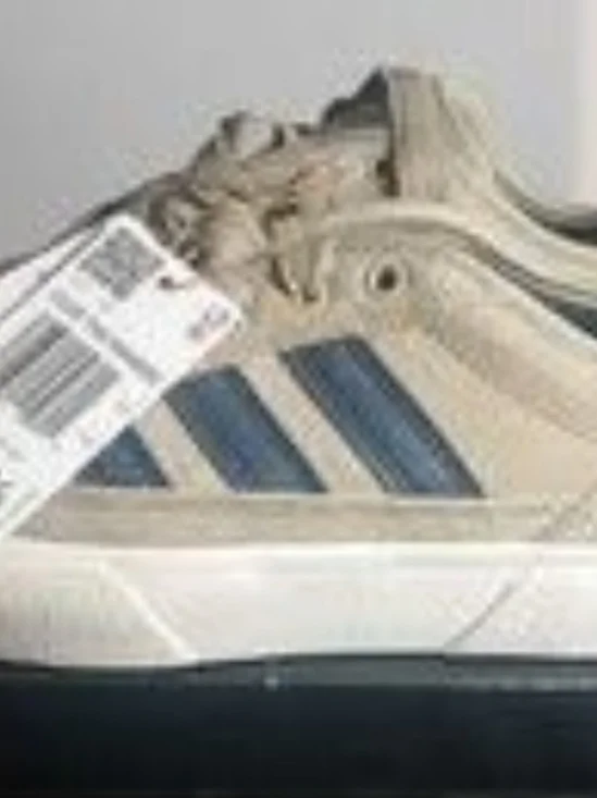 adidas Kids Beige Sneakers with Blue Stripes