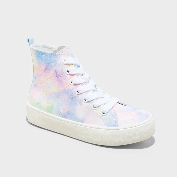 Art Class Kids Tie-Dye High Top Sneakers Size 13 Kids Side Zipper NWT