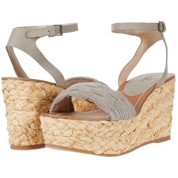Splendid Womens Size 6.5 Marlene Gray Espadrille Platform Wedges‎ Sandals Shoes