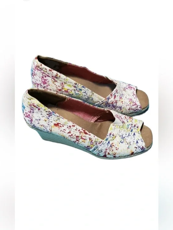 Toms Wedge Heel Platform Sandal Size 9.5 Women's Shoes Espadrille