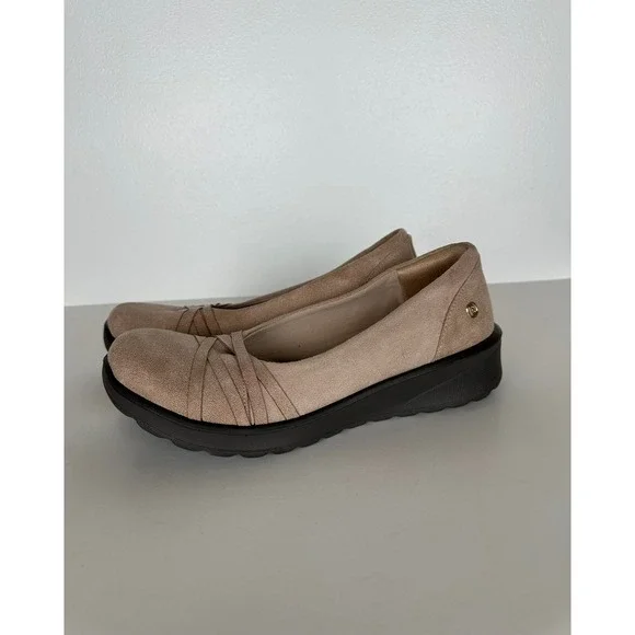 LifeStride Bzees Goody Air Step Slip On Shoes Size 9W Tan Comfort Walking