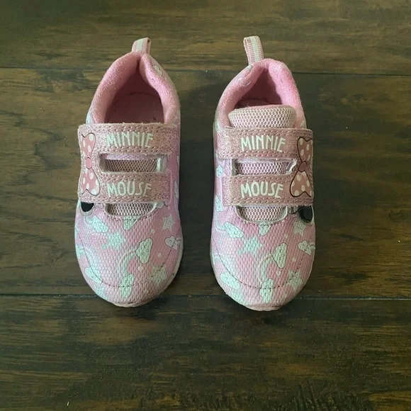 Disney Sneakers, Girls Pink and White, Size 7