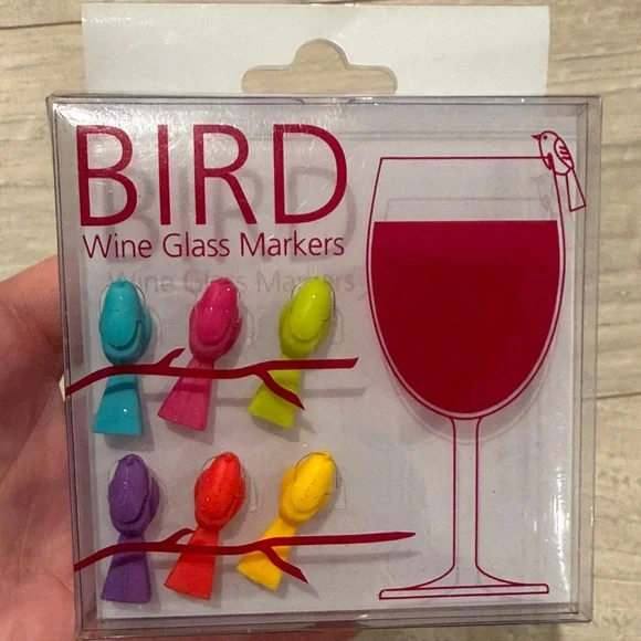 Crate and Barrel Bird Wine Glass Markers