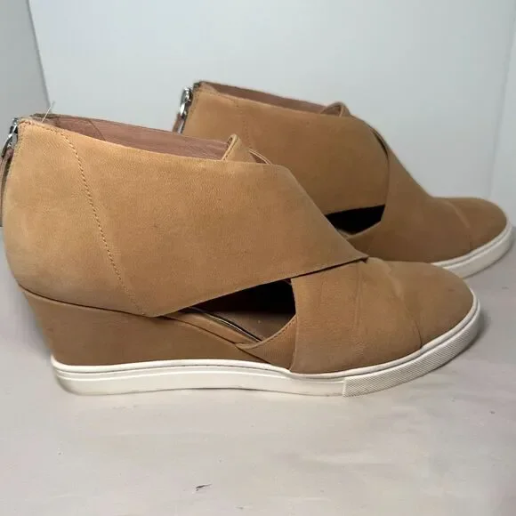 Linea Paolo Faith Wedge Sneaker Tan‎ Suede 7M Comfort Elegance City