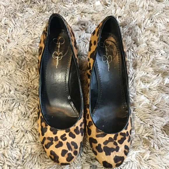 Jessica Simpson‎ Faux Leopard Wedges Size 10