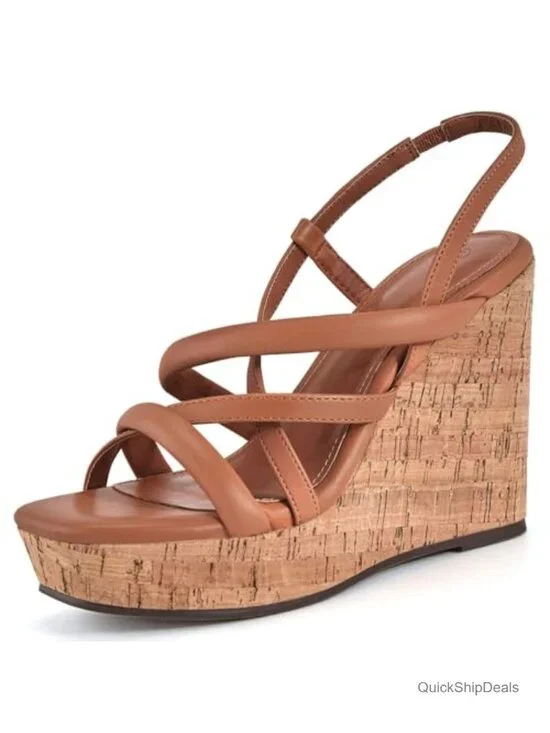 Women Platform Wedge Sandals Cork Espadrilles Slingback Heels