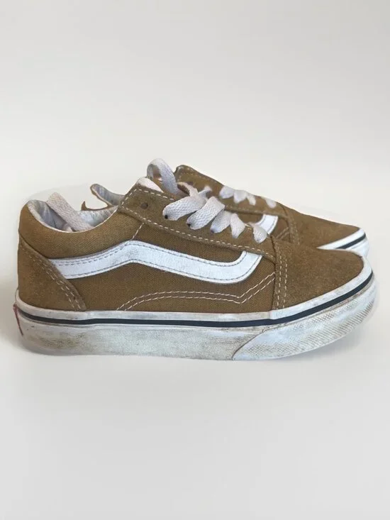 Vans Old Skool Sneakers Shoes Yellow Canvas Suede Lace Up 11.5 C