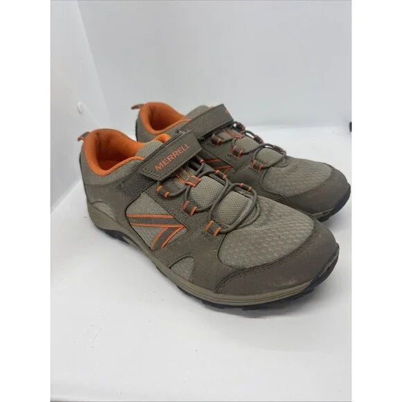 Merrell Boys Size 7M-Trail Chaser Sneakers Hiking Shoe Gunsmoke Orange