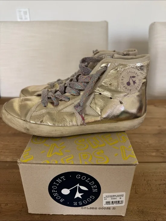 Golden Goose Limited Edition X Bon Point Kids High-Top Sneakers with Star Accent