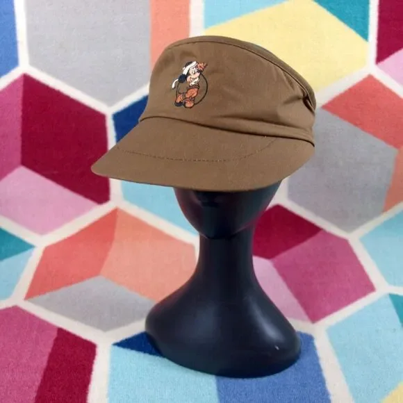 Walt Disney‎ Minnie Mouse Embroidered Visor Brown Adjustable Fit