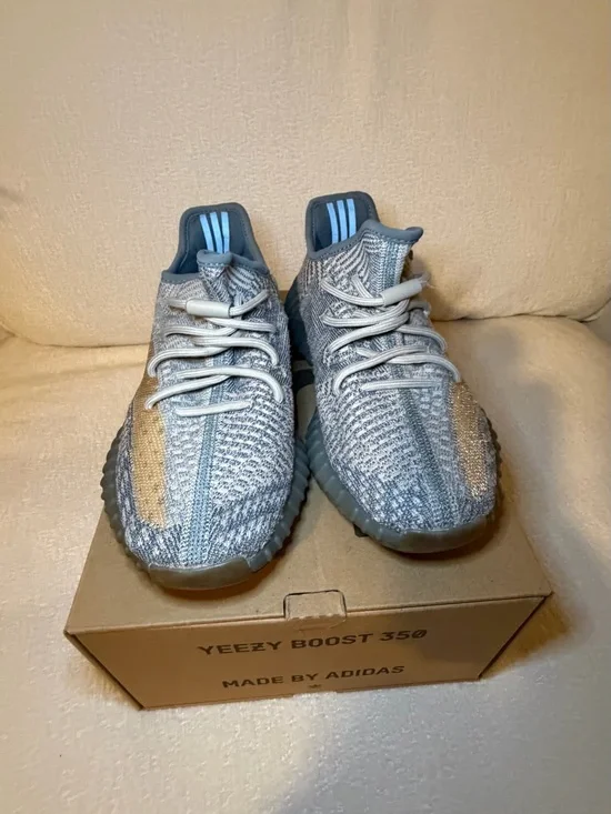 adidas Kids Yeezy Boost 350 V2 Grey with Beige Stripe Sneakers