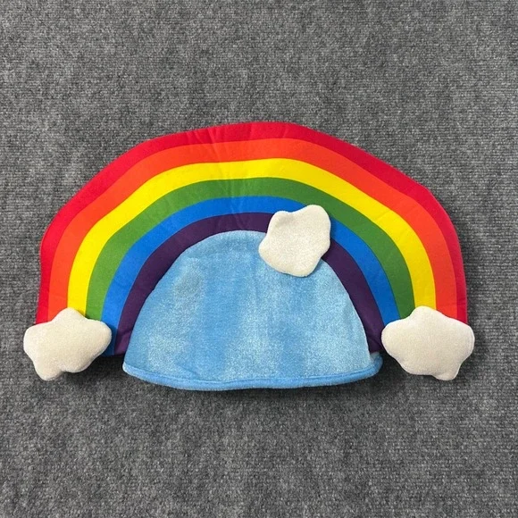 Rainbow Costume Hat Plush Clouds Halloween Pride Dress Up Festival Headpiece