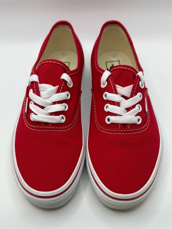 Vans Classic Red Canvas Sneakers with White Laces